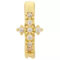 CZ Cross Gold-Tone Titanium Hinged Hoop Belly Ring - 14 Gauge at Spencer's