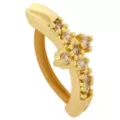 CZ Cross Gold-Tone Titanium Hinged Hoop Belly Ring - 14 Gauge at Spencer's