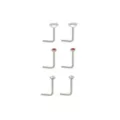 Multi-Pack Titanium Heart L-Bend Nose Rings 6 Pack - 20 Gauge at Spencer's