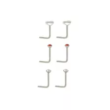 Multi-Pack Titanium Heart L-Bend Nose Rings 6 Pack - 20 Gauge at Spencer's