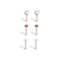 Multi-Pack Titanium Heart L-Bend Nose Rings 6 Pack - 20 Gauge at Spencer's