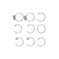 Multi-Pack CZ Heart Titanium Hoop and Half Hoop Nose Rings 9 Pack - 20 Gauge at Spencer's