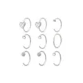 Multi-Pack CZ Heart Titanium Hoop and Half Hoop Nose Rings 9 Pack - 20 Gauge at Spencer's