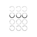 Multi-Pack Clear CZ Black and Silver-Tone Titanium Nose Hoops 12 Pack - 20 Gauge at Spencer's