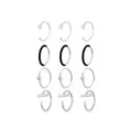 Multi-Pack Clear CZ Black and Silver-Tone Titanium Nose Hoops 12 Pack - 20 Gauge at Spencer's