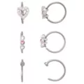 Multi-Pack Pink CZ Heart Gem Titanium Hoop Nose Rings 3 Pack - 20 Gauge at Spencer's