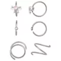 Multi-Pack Pink CZ Bow Titanium Hoop Nose Rings 6 Pack - 20 Gauge at Spencer's