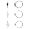 Multi-Pack Star Heart Silver-Tone Hoop Nose Rings 6 Pack - 20 Gauge at Spencer's