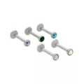 Multi-Pack ASTM F-136 Titanium Multi-Color CZ Labret Lip Rings 5 Pack - 16 Gauge at Spencer's