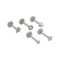 Multi-Pack ASTM F-136 Titanium CZ Star Labret Lip Rings 5 Pack - 16 Gauge at Spencer's