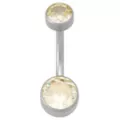 ASTM F-136 Titanium Silver-Plated CZ Belly Ring - 14 Gauge at Spencer's
