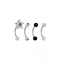 Multi-Pack Blue CZ Flower Titanium Curved Barbells 4 Pack - 16 Gauge at Spencer's
