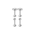 Multi-Pack Opalite Lotus Labret Lip Rings 4 Pack - 16 Gauge at Spencer's