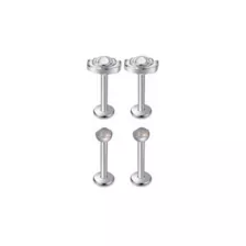 Multi-Pack Opalite Lotus Labret Lip Rings 4 Pack - 16 Gauge at Spencer's