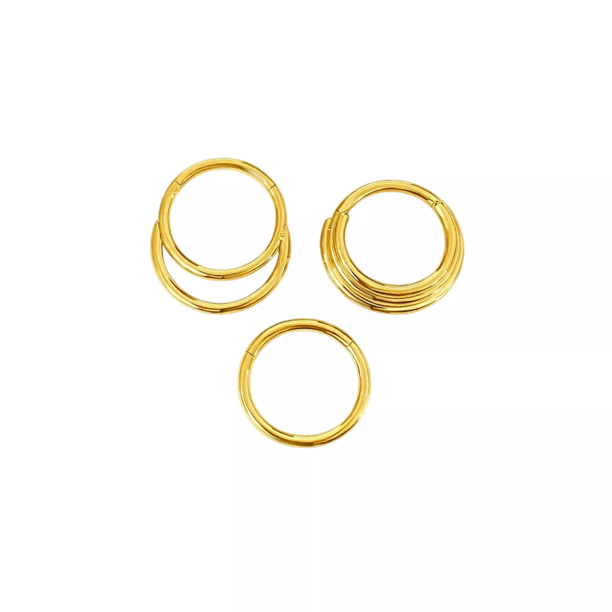 Multi-Pack Layered Gold-Tone Titanium Septum Rings 3 Pack - 16 Gauge at Spencer's