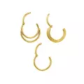 Multi-Pack Layered Gold-Tone Titanium Septum Rings 3 Pack - 16 Gauge at Spencer's