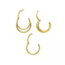 Multi-Pack Layered Gold-Tone Titanium Septum Rings 3 Pack - 16 Gauge at Spencer's