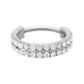 ASTM F-136 Titanium Clear CZ Silver-Plated 2-Row Hinged Hoop - 20 Gauge at Spencer's
