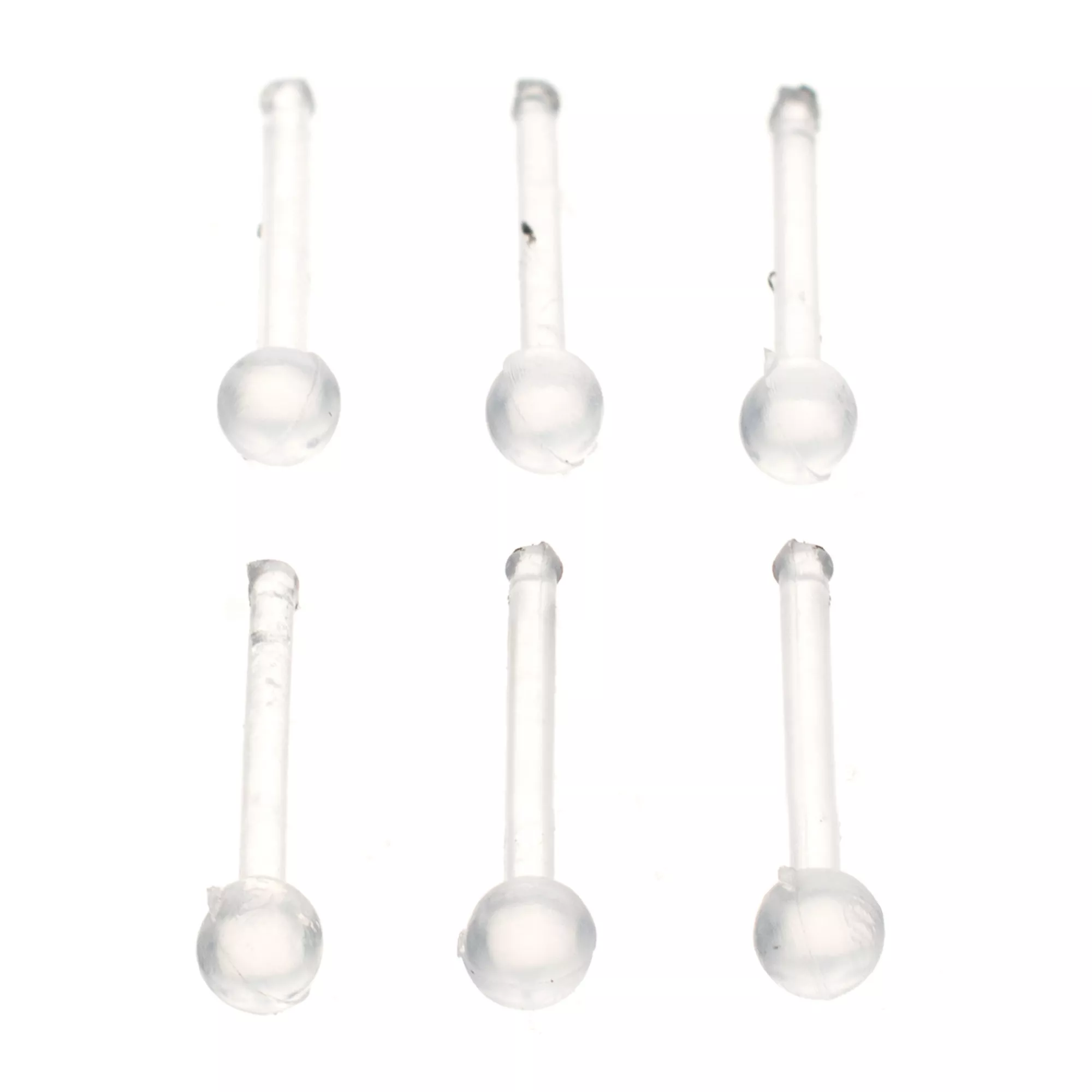 Multi-Pack Clear Bioflex Retainer Pins Nose Rings 6 Pack - 20 Gauge