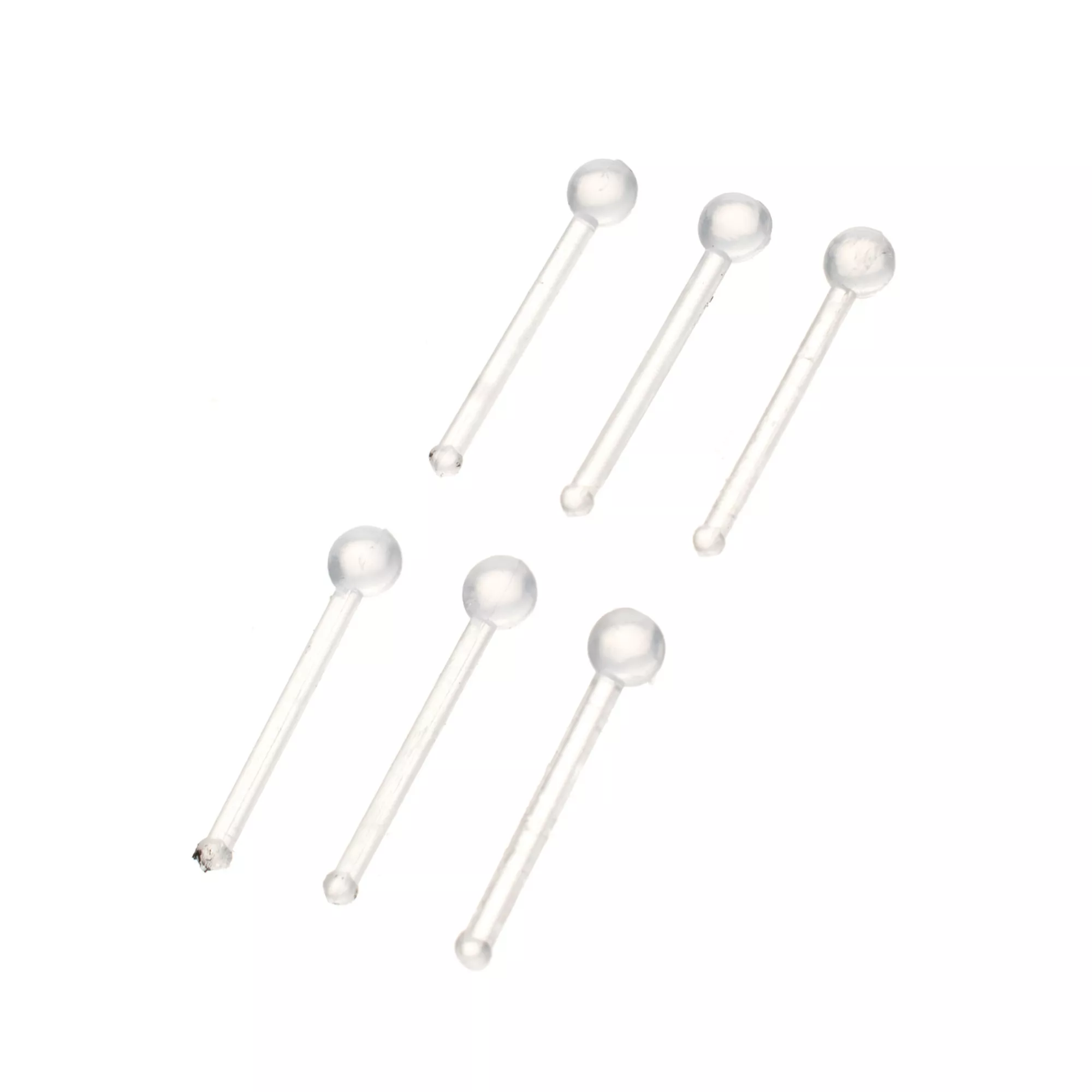 Multi-Pack Clear Bioflex Retainer Pins Nose Rings 6 Pack - 20 Gauge