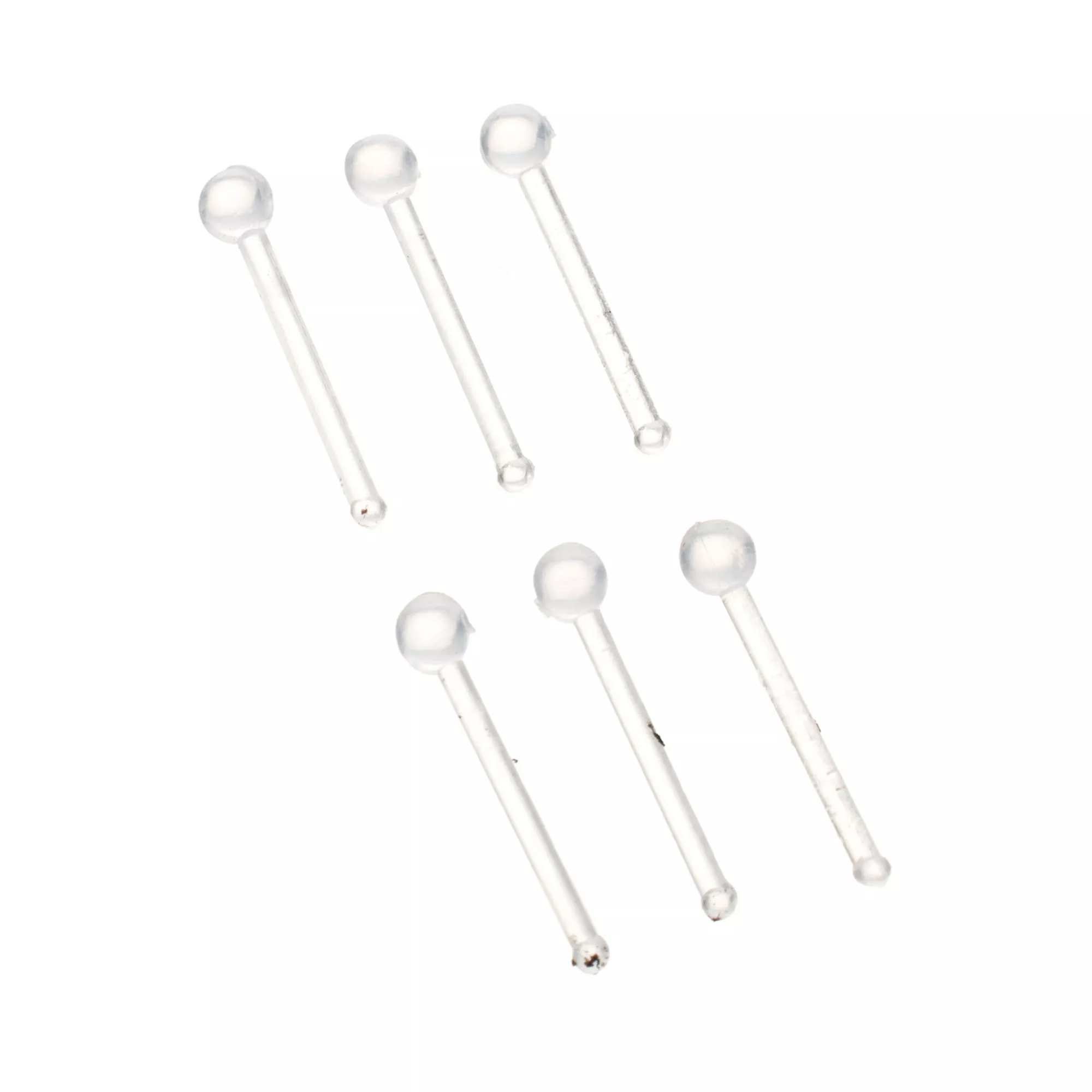 Multi-Pack Clear Bioflex Retainer Pins Nose Rings 6 Pack - 20 Gauge