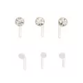 Multi-Pack Clear Crystal Bioflex L-Bend Nose Pins 6 Pack - 20 Gauge at Spencer's