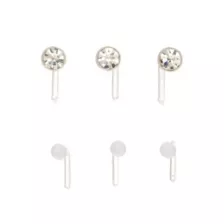 Multi-Pack Clear Crystal Bioflex L-Bend Nose Pins 6 Pack - 20 Gauge at Spencer's