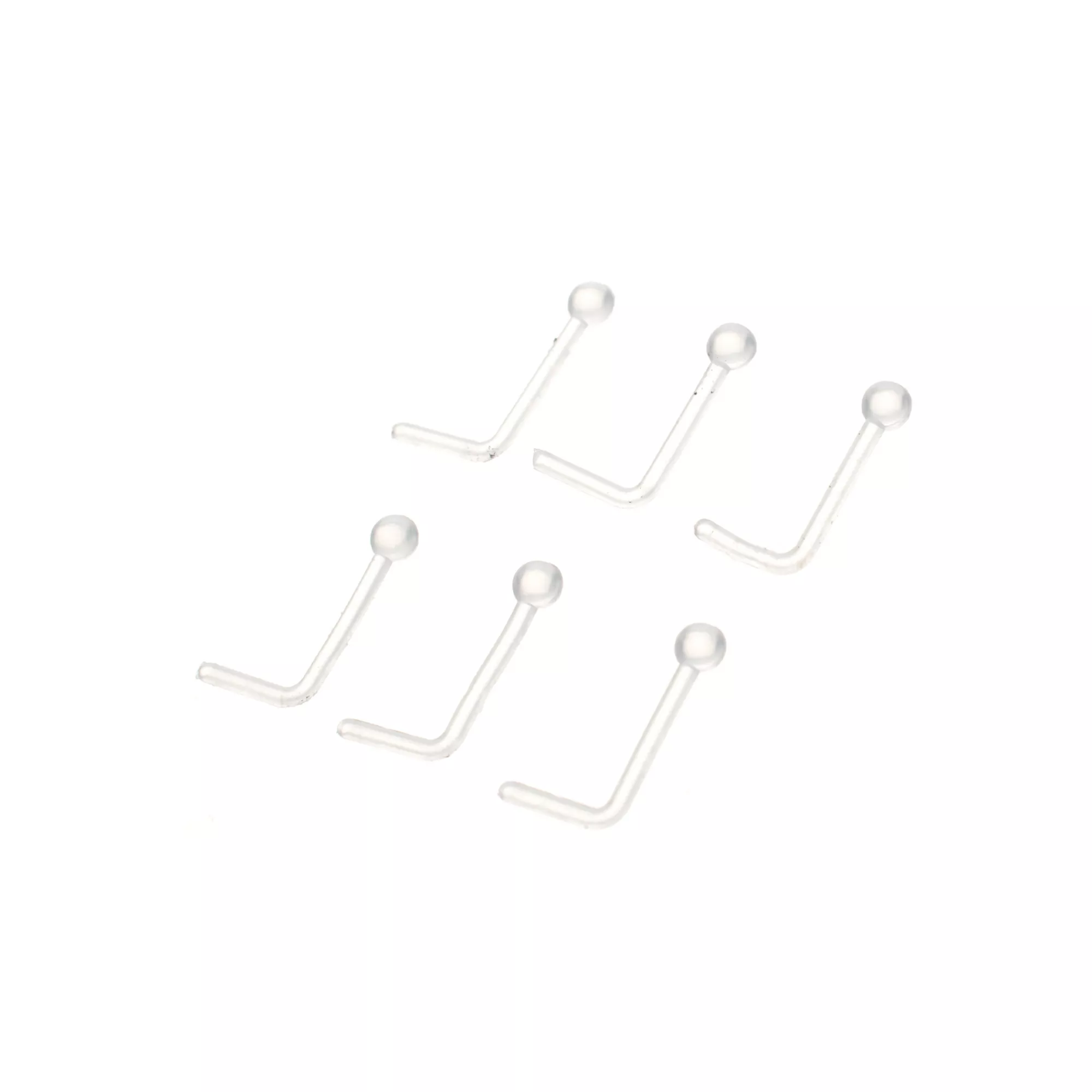 Multi-Pack Clear Bioflex Retainer L-Bend Nose Pins 6 Pack - 20 Gauge