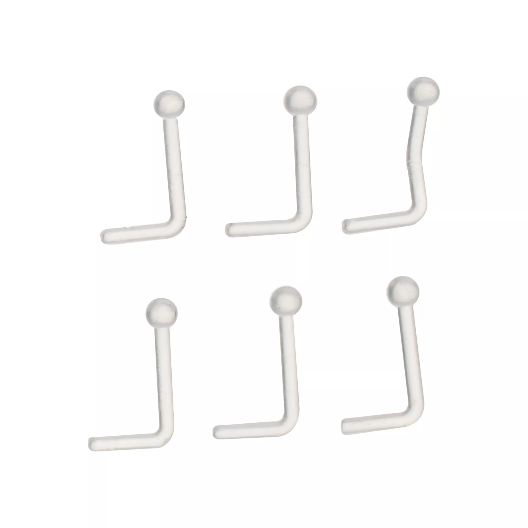 Multi-Pack Clear Bioflex L-Bend Nose Retainers 6 Pack