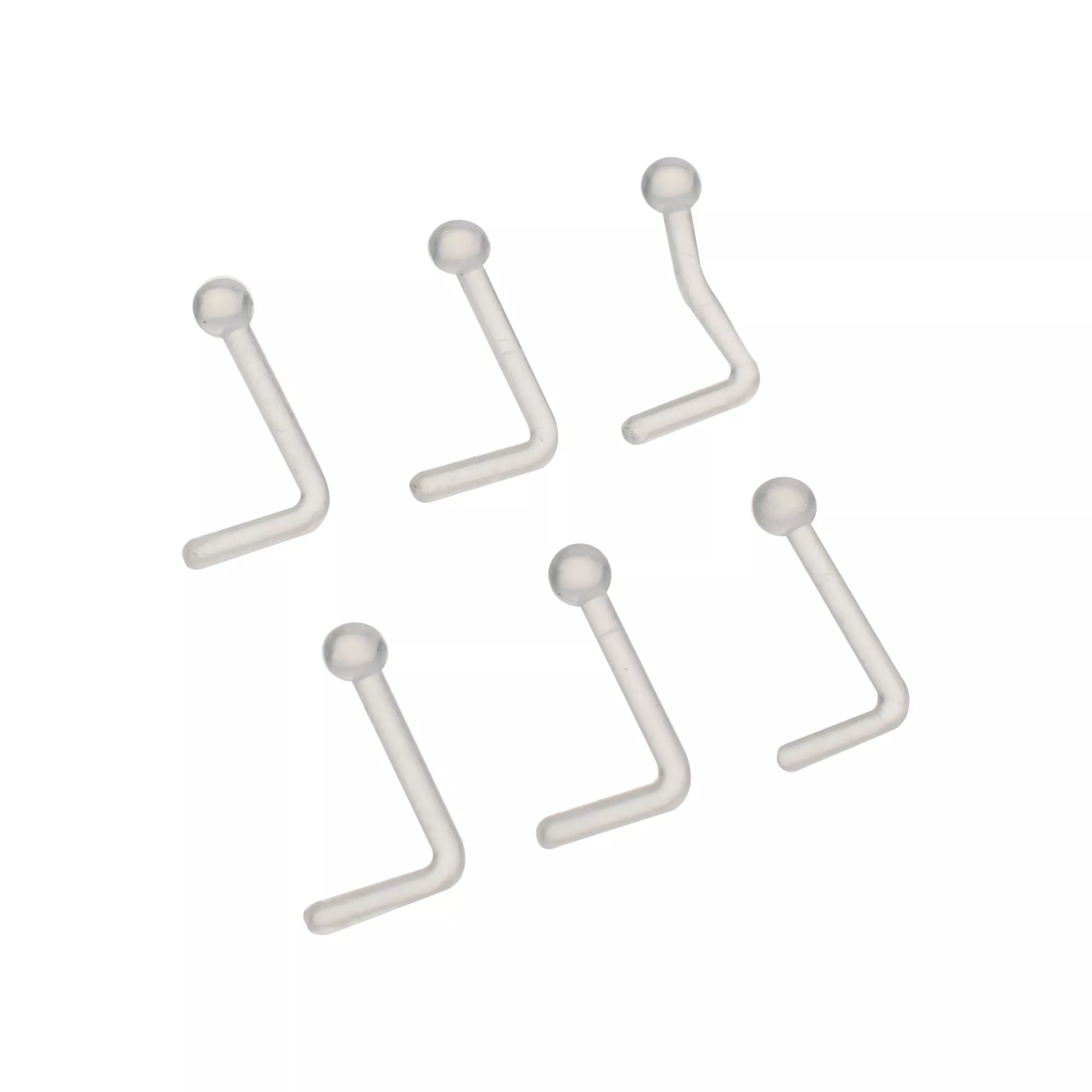 Multi-Pack Clear Bioflex L-Bend Nose Retainers 6 Pack