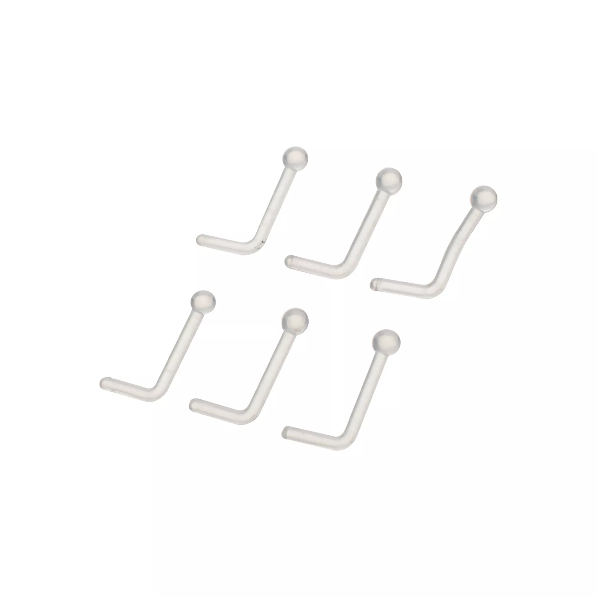 Multi-Pack Clear Bioflex L-Bend Nose Retainers 6 Pack