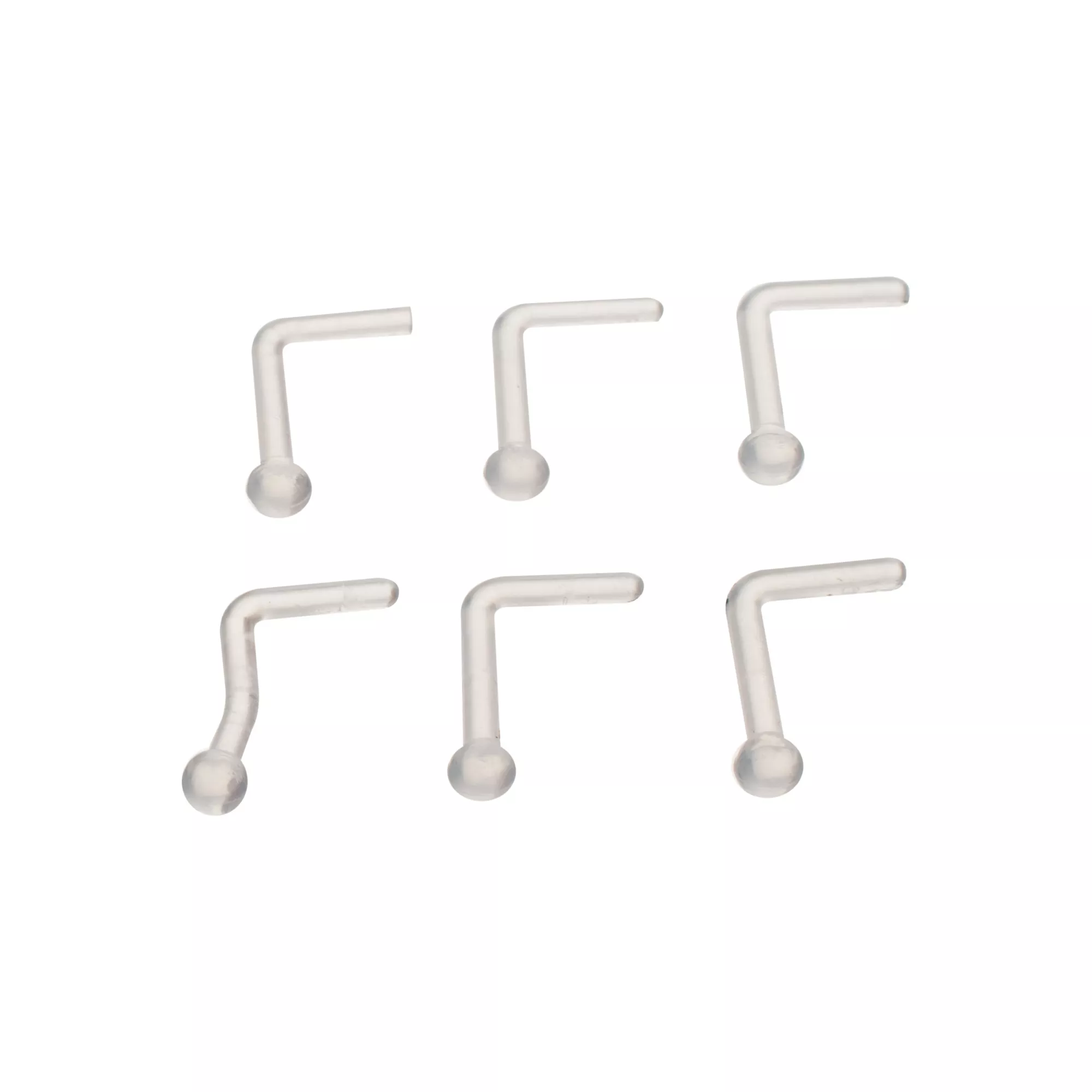 Multi-Pack Clear Bioflex L-Bend Nose Retainers 6 Pack