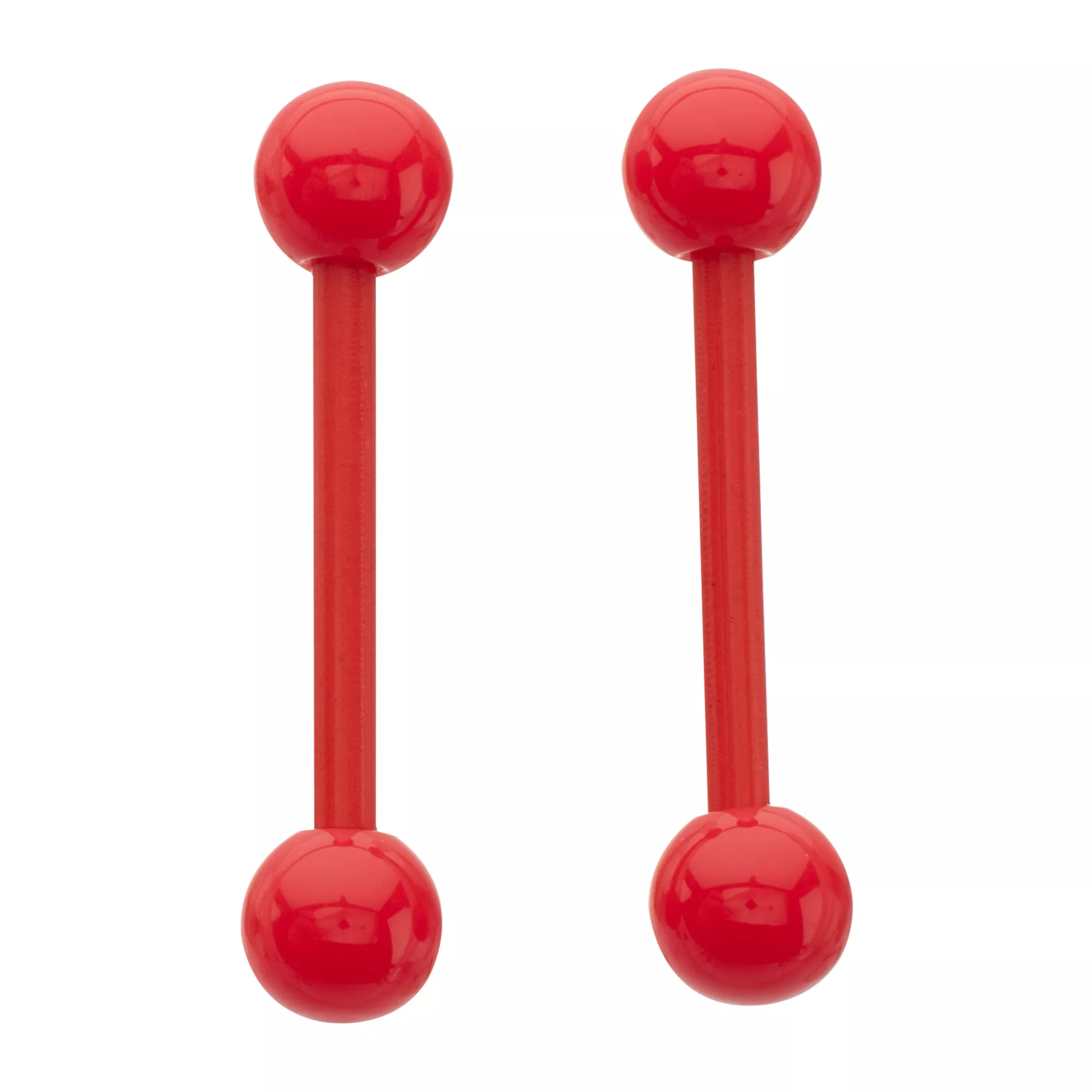Red Bioflex Nipple Barbells - 14 Gauge