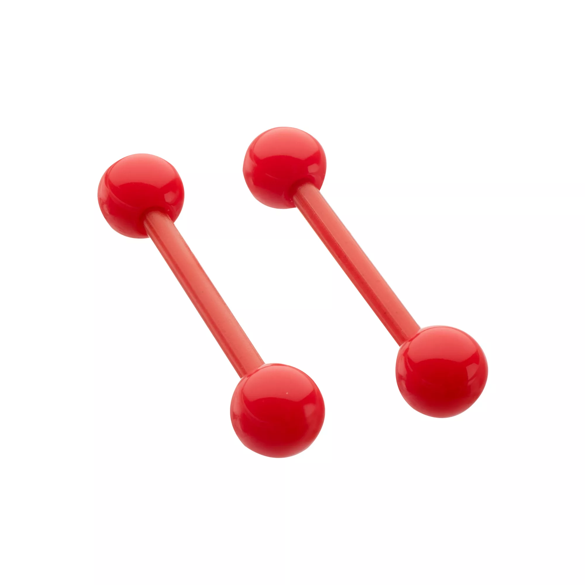 Red Bioflex Nipple Barbells - 14 Gauge