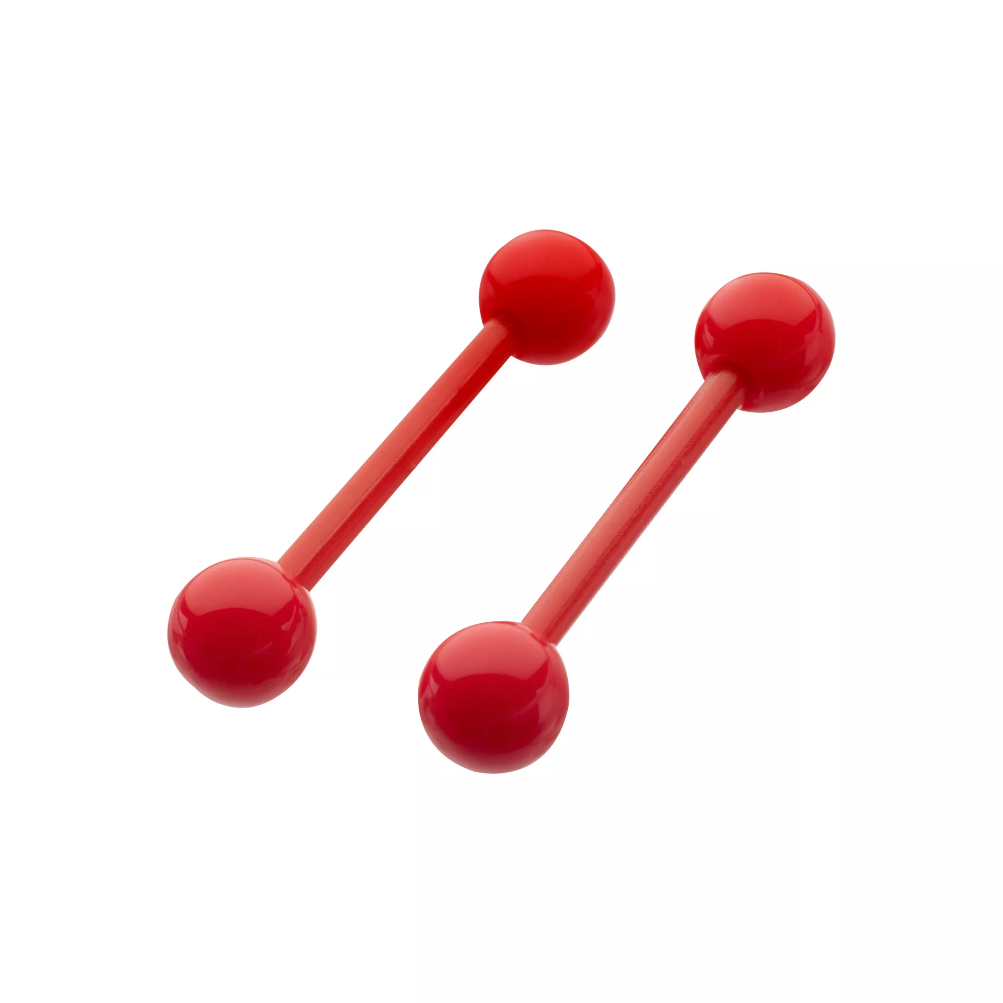 Red Bioflex Nipple Barbells - 14 Gauge