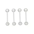 Multi-Pack Clear Bioflex Retainer Barbells 4 Pack - 14 Gauge at Spencer's