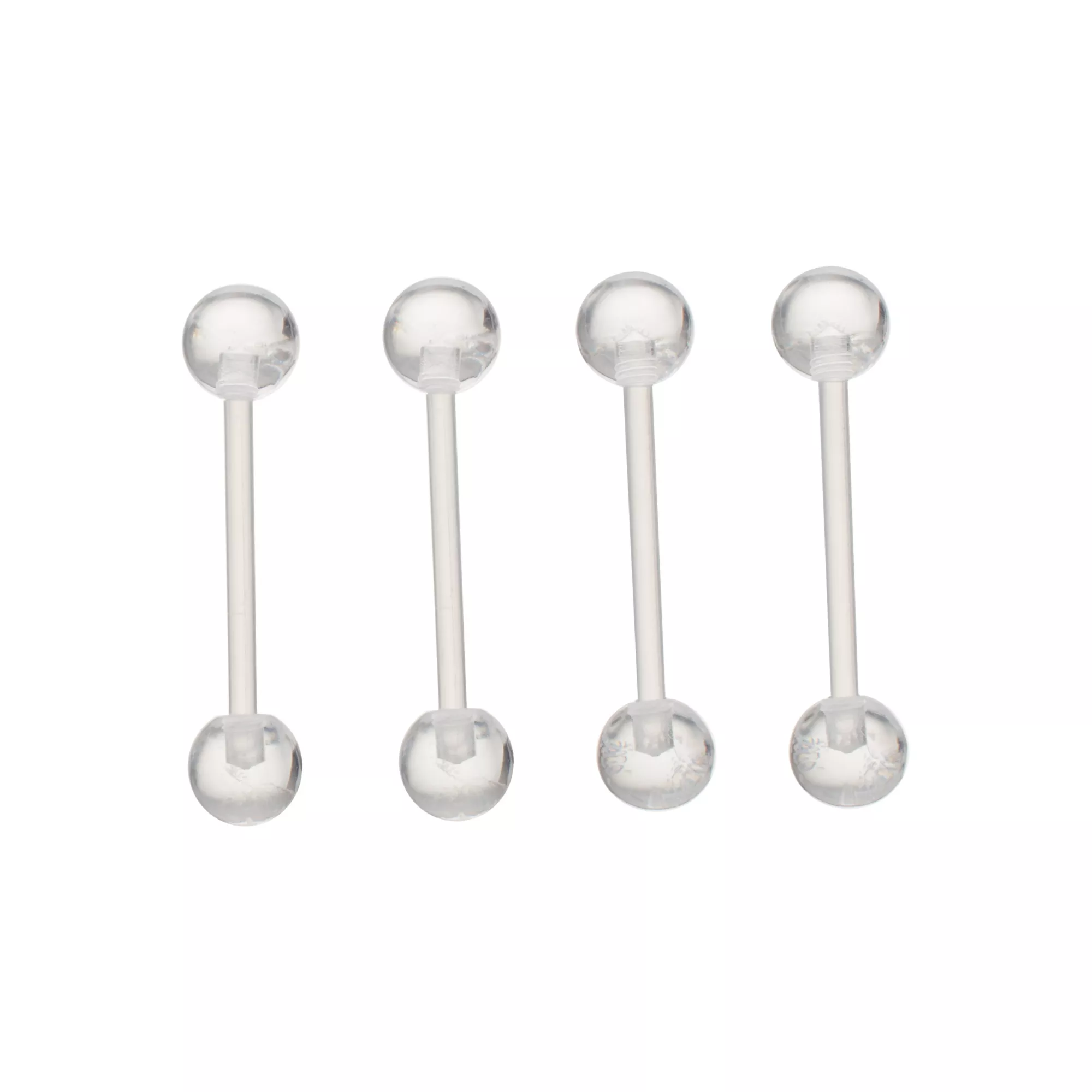 Multi-Pack Clear Bioflex Retainer Barbells 4 Pack - 14 Gauge