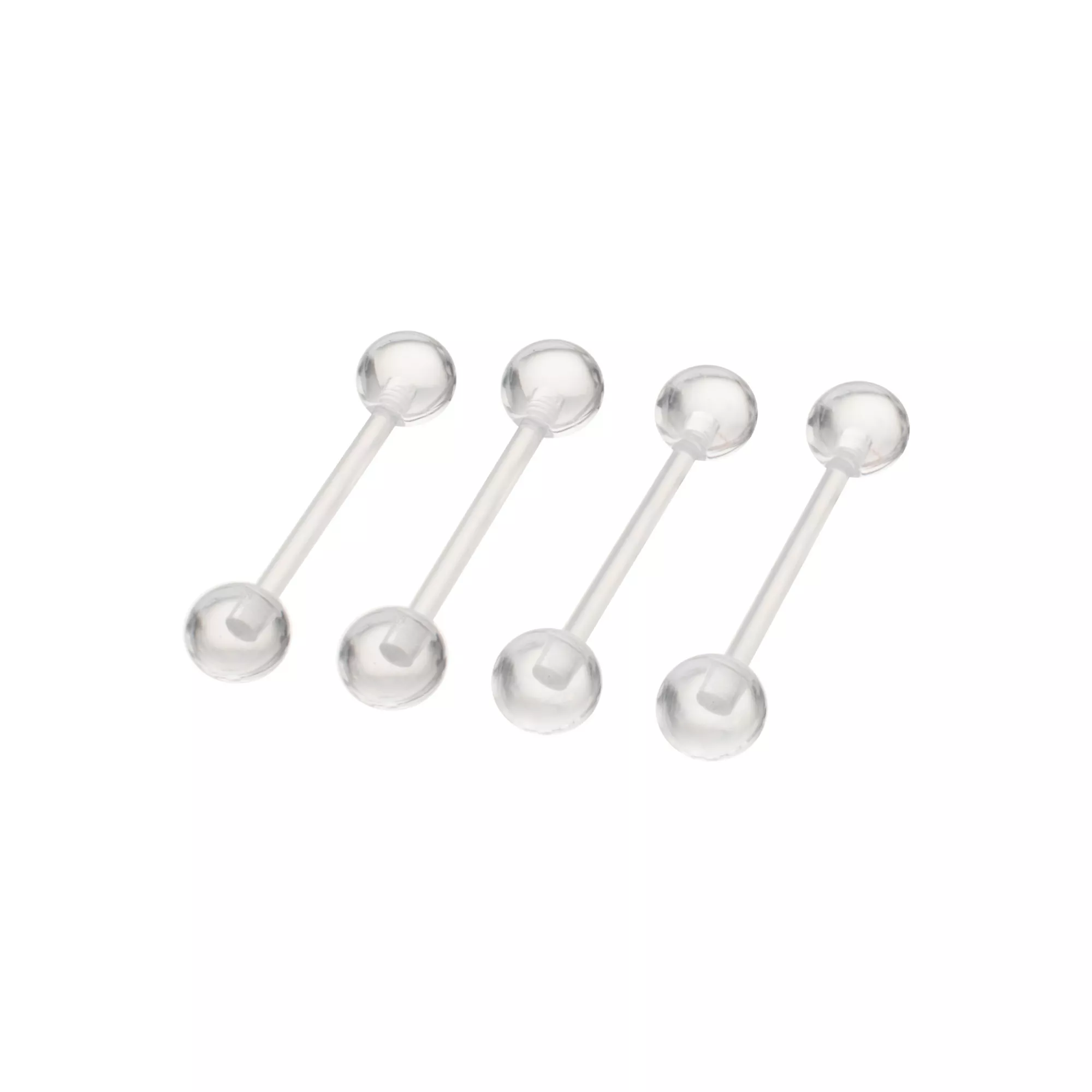 Multi-Pack Clear Bioflex Retainer Barbells 4 Pack - 14 Gauge