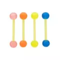 Multi-Pack Glow in the Dark Bioflex Multicolor Barbells 4 Pack - 14 Gauge at Spencer's