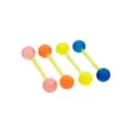 Multi-Pack Glow in the Dark Bioflex Multicolor Barbells 4 Pack - 14 Gauge at Spencer's