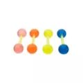 Multi-Pack Glow in the Dark Bioflex Multicolor Barbells 4 Pack - 14 Gauge at Spencer's