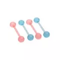 Multi-Pack Glow in the Dark Bioflex Pink and Blue Barbells 4 Pack - 14 Gauge at Spencer's