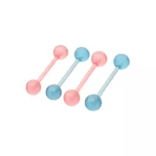 Multi-Pack Glow in the Dark Bioflex Pink and Blue Barbells 4 Pack - 14 Gauge at Spencer's