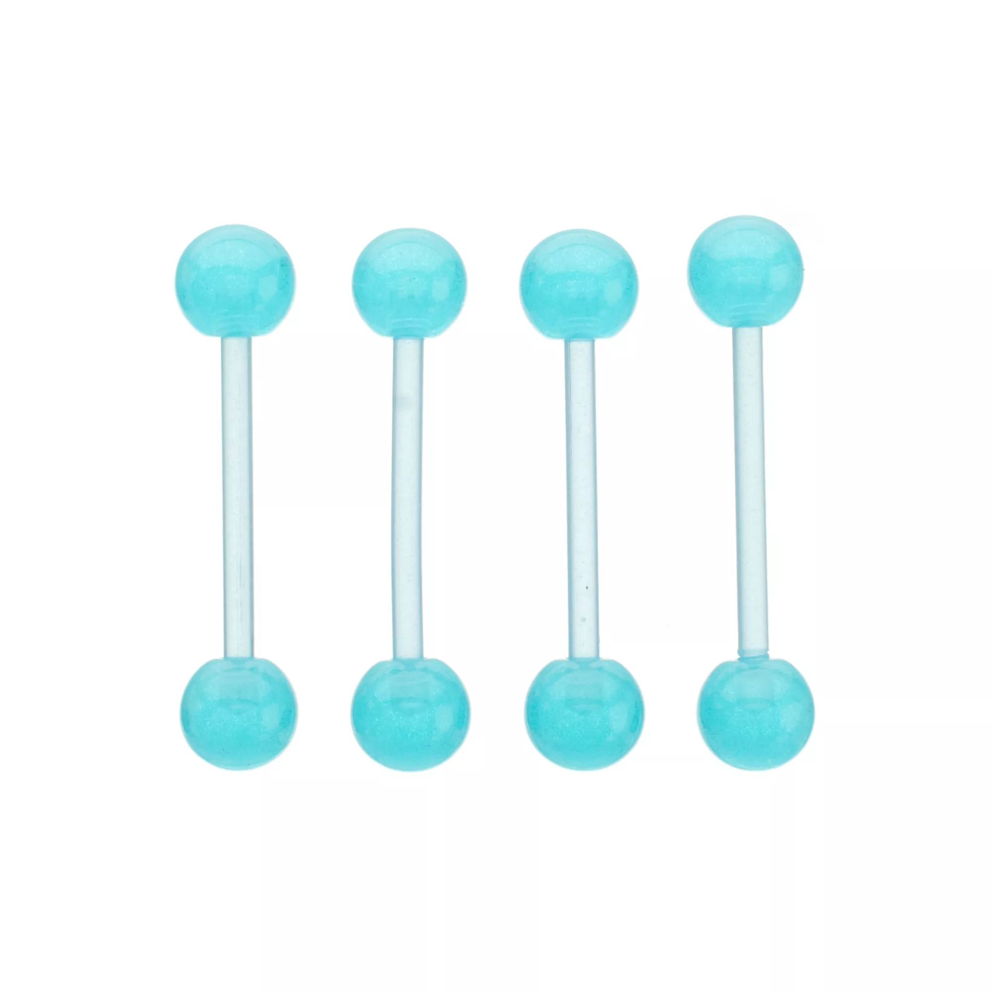 Multi-Pack Glow in the Dark Bioflex Blue Barbells 4 Pack - 14 Gauge