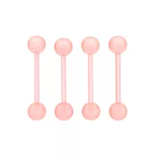 Multi-Pack Glow in the Dark Bioflex Pink Barbells 4 Pack - 14 Gauge at Spencer's