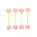 Multi-Pack Yellow and Pink Glow in the Dark Bioflex Barbells 4 Pack – 14 Gauge at Spencer's