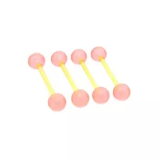 Multi-Pack Yellow and Pink Glow in the Dark Bioflex Barbells 4 Pack – 14 Gauge at Spencer's