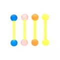 Multi-Pack Yellow Glow in the Dark Bioflex Barbells 4 Pack – 12 Gauge at Spencer's
