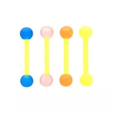 Multi-Pack Yellow Glow in the Dark Bioflex Barbells 4 Pack – 12 Gauge at Spencer's