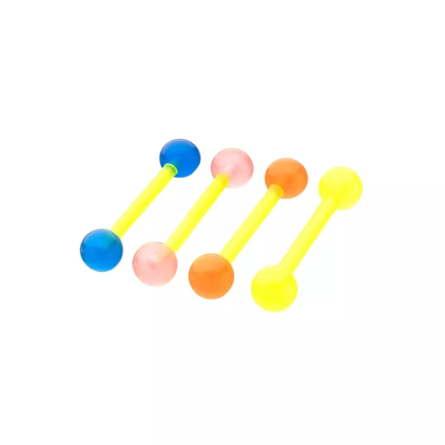 Multi-Pack Yellow Glow in the Dark Bioflex Barbells 4 Pack – 12 Gauge at Spencer's